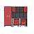Комплект производственной мебели с набором инструментов из 107-ми предметов, цвет красный.